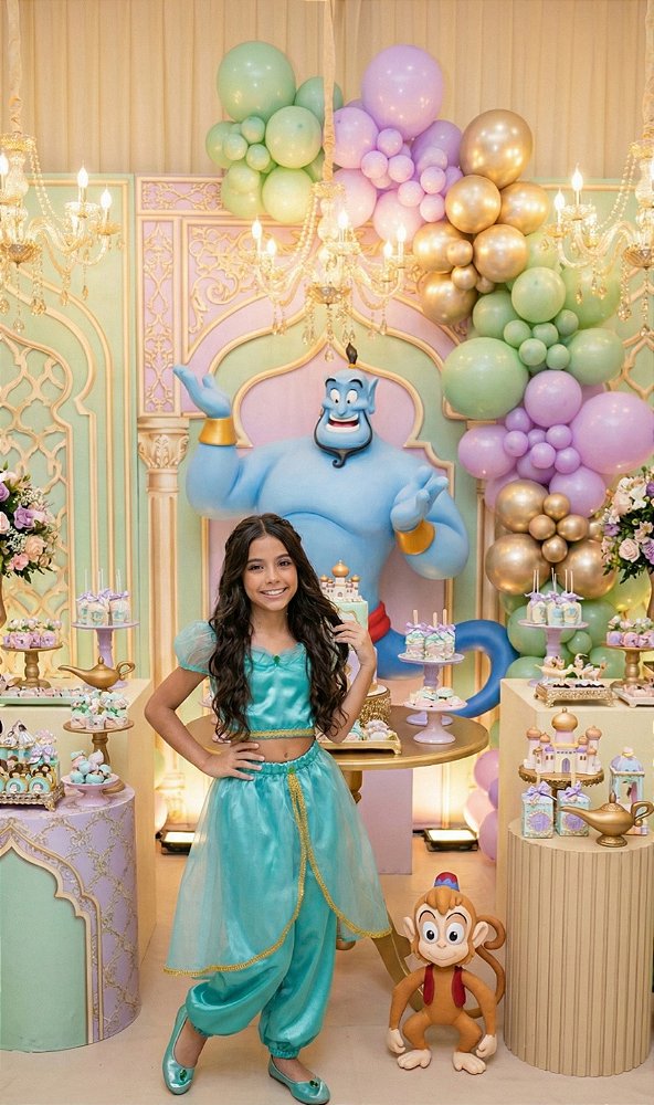 Fantasia Princesa Belli Princesa Jasmine Verde Tiffany