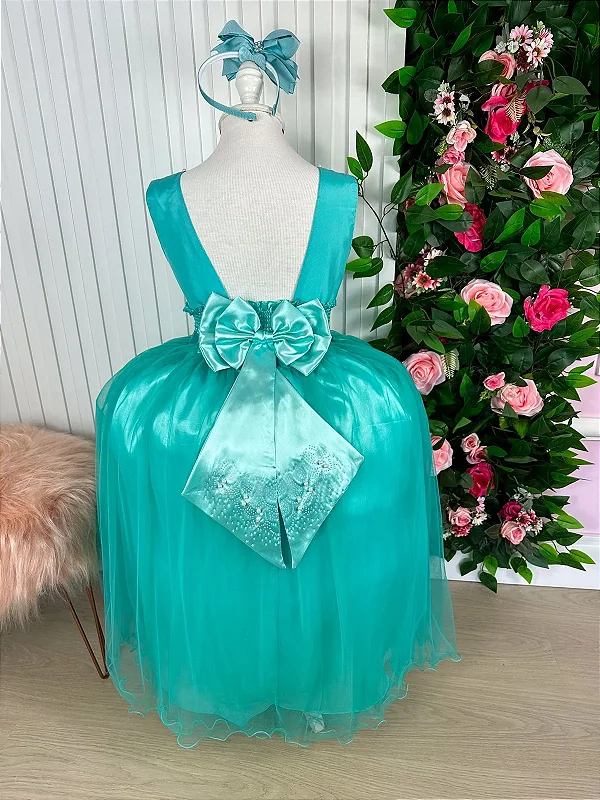 Vestido Enjoy Longo Regata Verde Tiffany