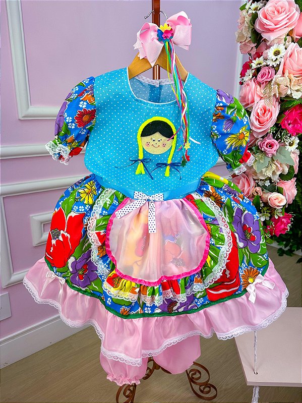 Vestido Junino Boneca Bruna
