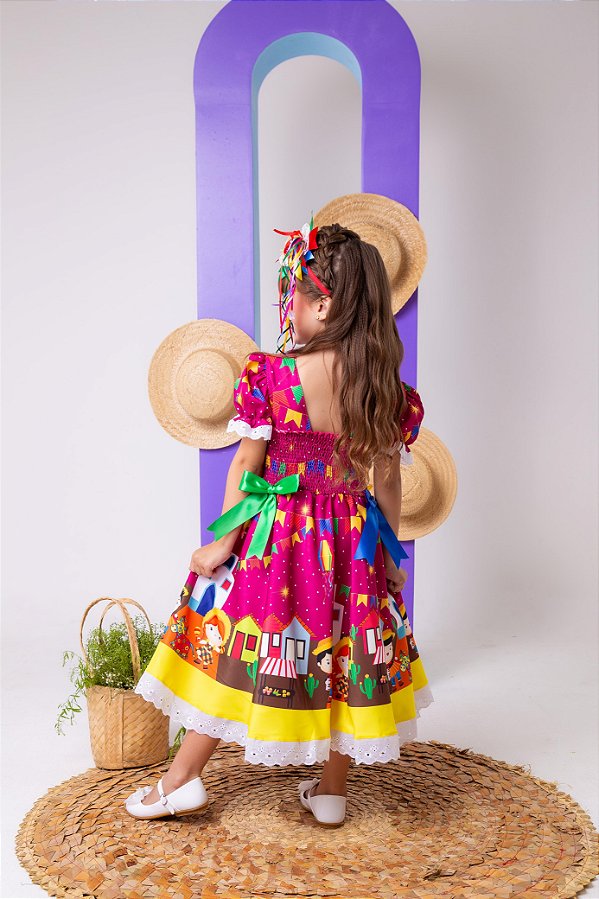 Vestido Marie Junino Roça Feliz Luxo