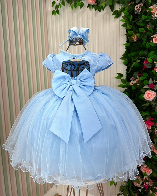 Vestido Menina Bonita Chloe Azul Bebe