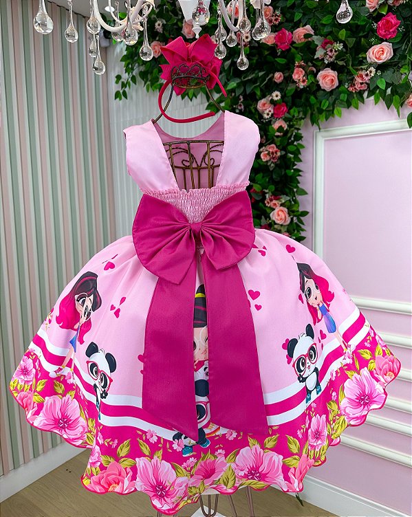 Vestido Infantil Temáticos Luxo Luluca Rosa
