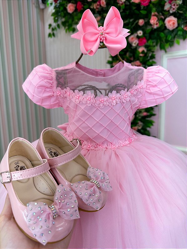 Vestido Menina Bonita Luna Rosa Bebe Modelo 2