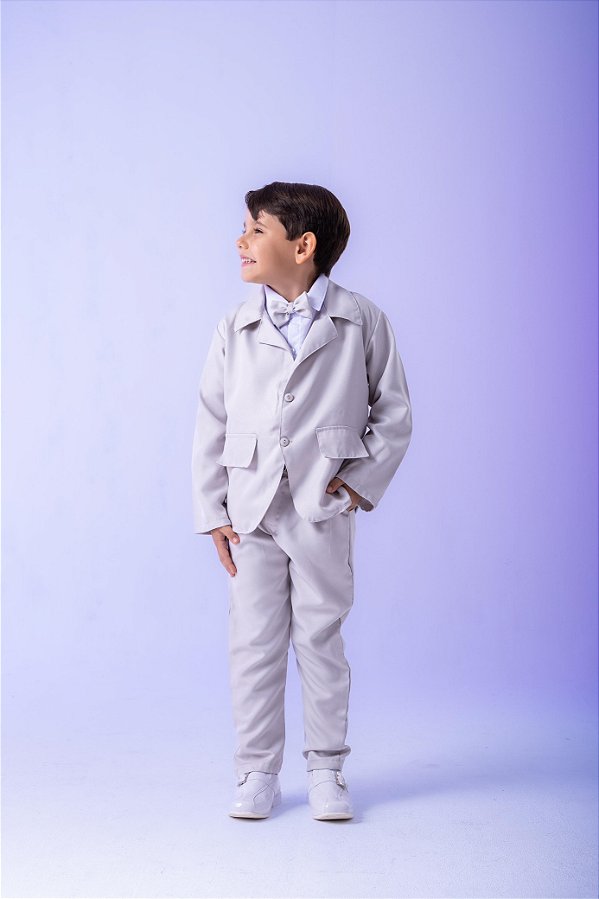 Conjunto Miss Cherry Social Gabriel Terno - Blaizer Cinza Claro
