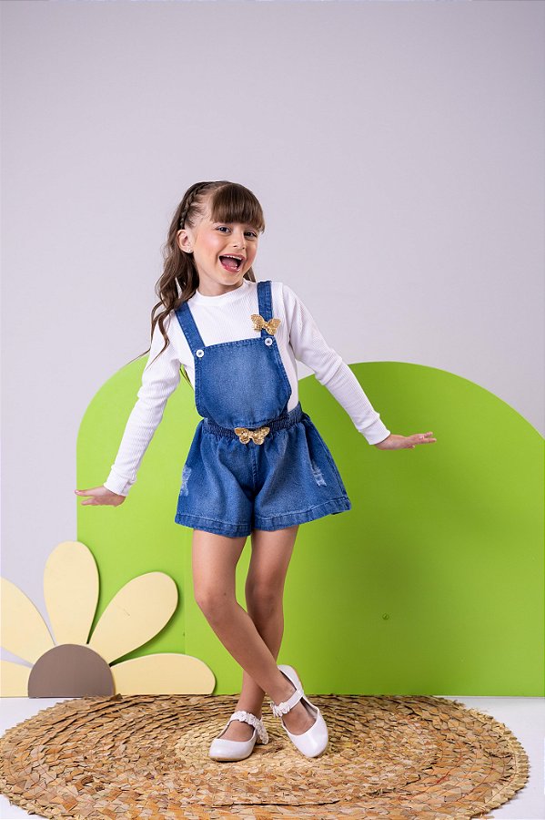 Jardineira Blogueirinha Jeans Elo