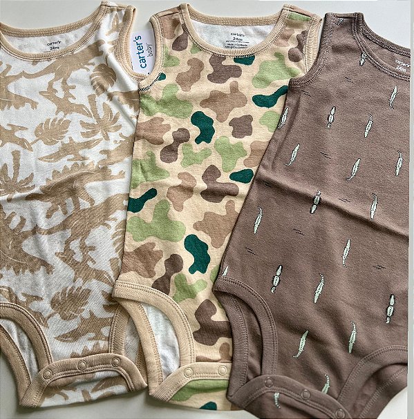 TRIO BODY - 3 PEÇAS BODY REGATA CARTER´S - TAM 24 meses