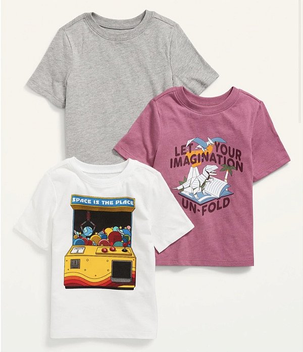 KIT 3 CAMISETAS OLD NAVY GAP - LANÇAMENTO  - TAM 5 ANOS