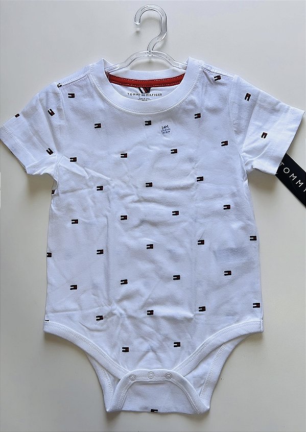 BODY TOMMY HILFIGER ORIGINAL - LOGO - TAM 24 MESES ( modelagem pequena)
