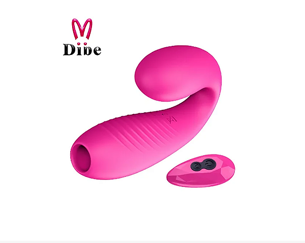 Vibrador de Casal Flexível com Sugador e Controle Remoto