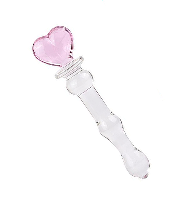 Dildo Masturbador de Vidro - Formato de Coração