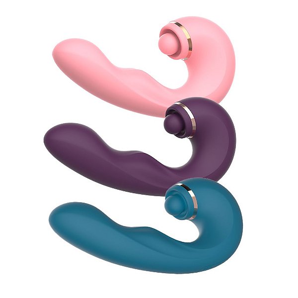 Vibrador Penetrável com Bolinha Pulsadora para Clitóris - 3 Cores