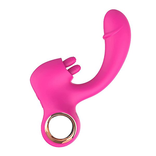 Vibrador Ponto g com Alça e Estimulador Duplo de Clitóris