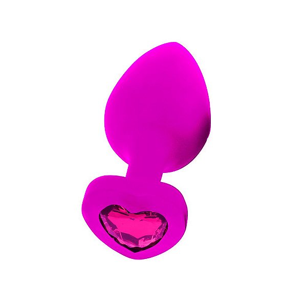 Plug de Silicone em Formato de Coração - Pink - M