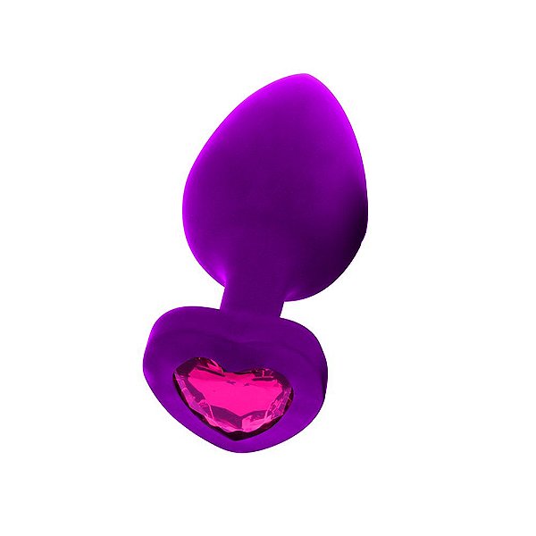 Plug de Silicone em Formato de Coração - Roxo - P
