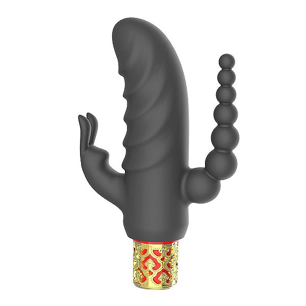 Vibrador Asta com Estimulador 3x1