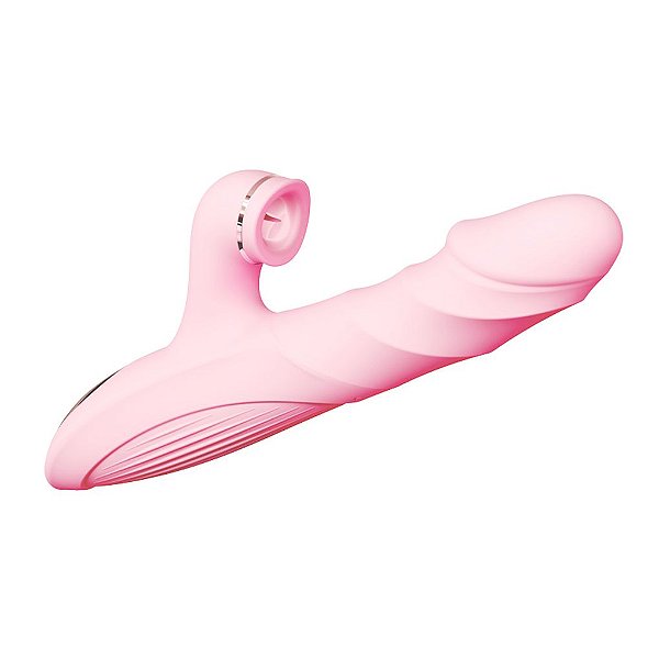 Luna Vibrador Texturizado com Sugador de Clitóris e Aquecimento