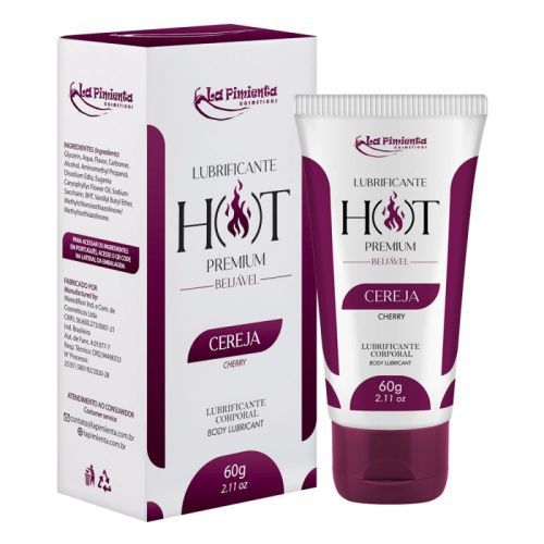 Lubrificante Intimo Efeito Quente Sabor Cereja - La Pimienta Hot Premium
