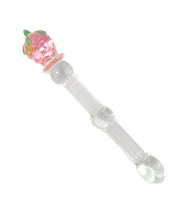 Dildo Masturbador de Vidro - Formato de Morango