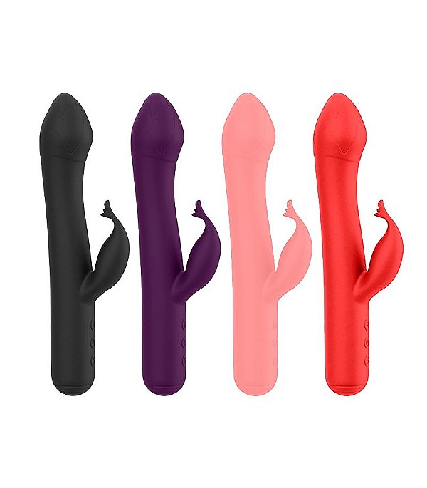 Vibrador com Estimulador de Clitóris - 4 Cores