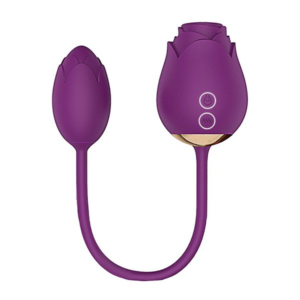 Sugador de Clitóris em Formato de Rosa com Bullet Vibratório