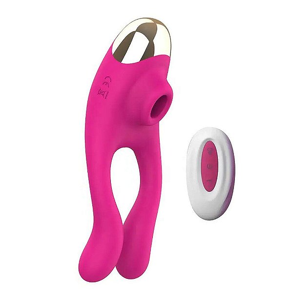 (BD-2304) Anel Peniano Vibratório para Casal com Estimulador de Clitóris e Controle