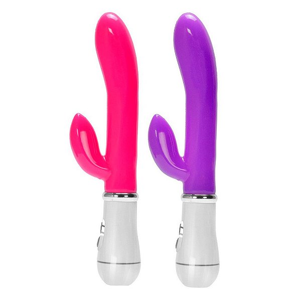 Vibrador em Silicone Jelly com Estimulador de Clitóris - Recarregável