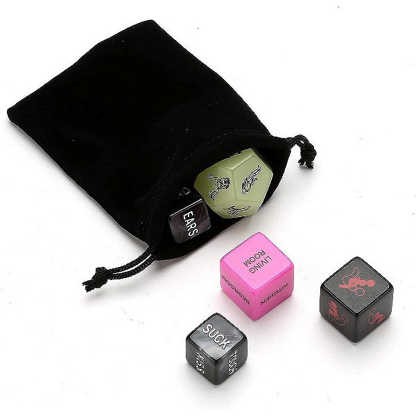 Kit Jogo Sensual com 5 Dados Eróticos