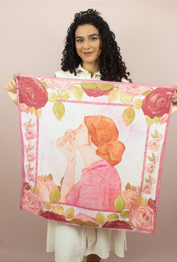 Lenço A Alma da Rosa - Blush