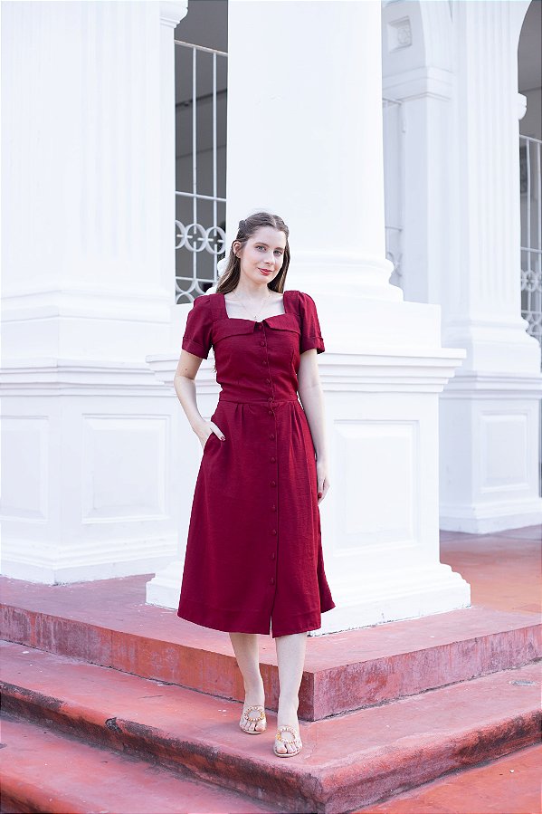 Vestido Chloe Midi - Vinho