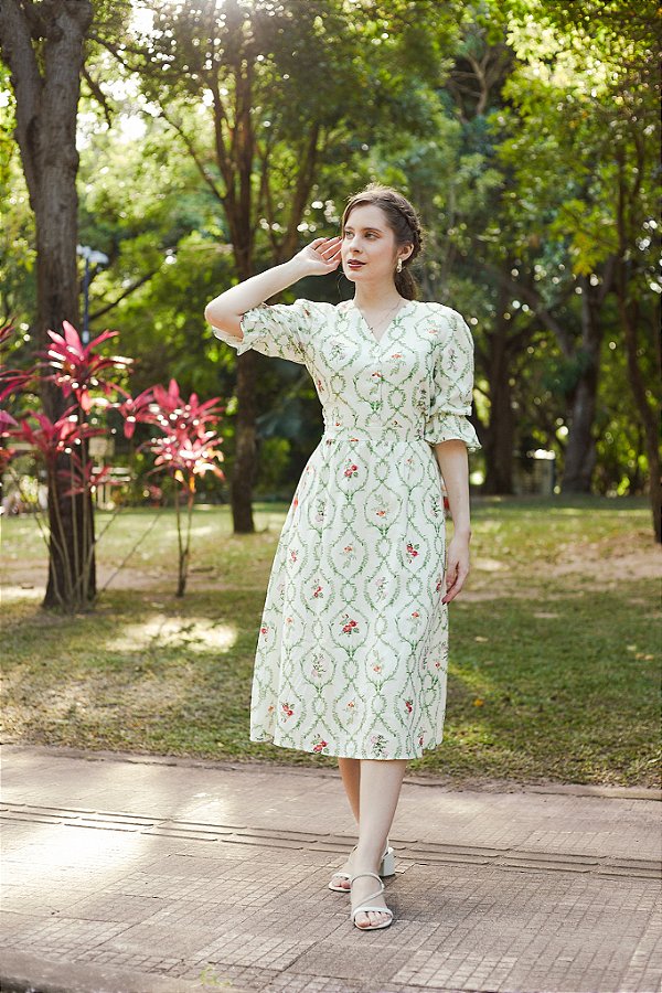Vestido Florescer Midi Floral