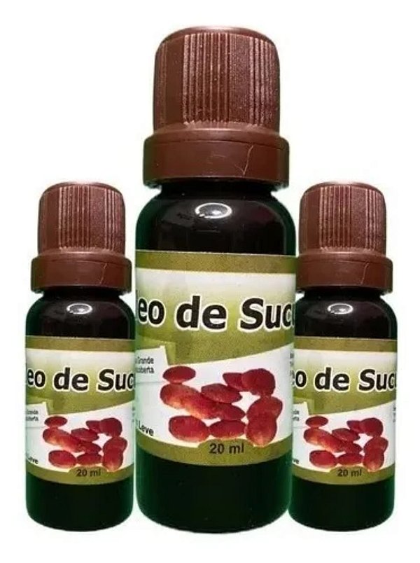 Óleo de Sucupira Natural, Kit com 3 Frascos, 20ml cada