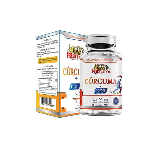 Curcuma + UC 2 com 30 Cápsulas de 750mg. Kit com 2 Unidades