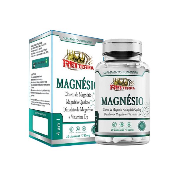 Magnésio Bisglicinato + Cloreto + Dimagnésio Malato + Colecalciferol – 30 cápsulas 750mg