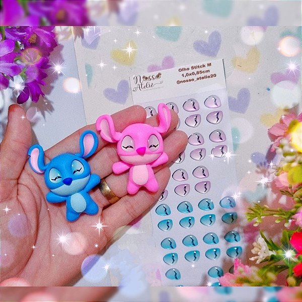OLHO RESINADO STITCH FECHADINHO
