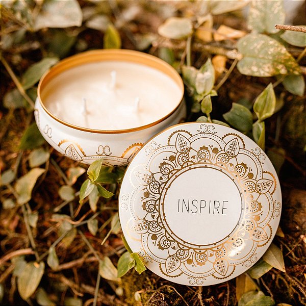 Vela Inspire Chá Branco - Coleção Mandalas