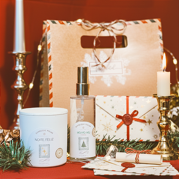 Kit com bolsa - Home Spray + vela - Expresso Polar Natal 2025