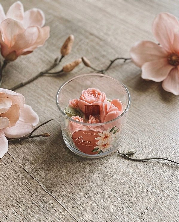 Vela Mini Nature sem tampa – 100g | Coleção Amor que Floresce
