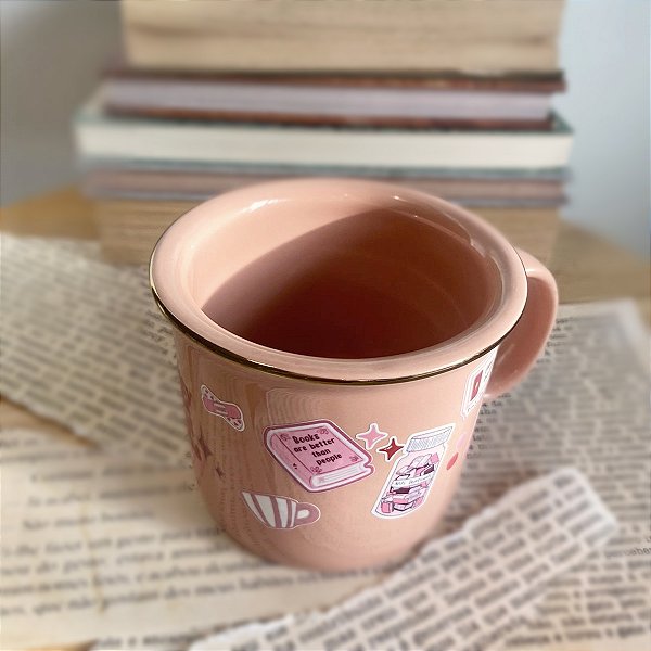 Caneca Pretty girl read books - 280ml
