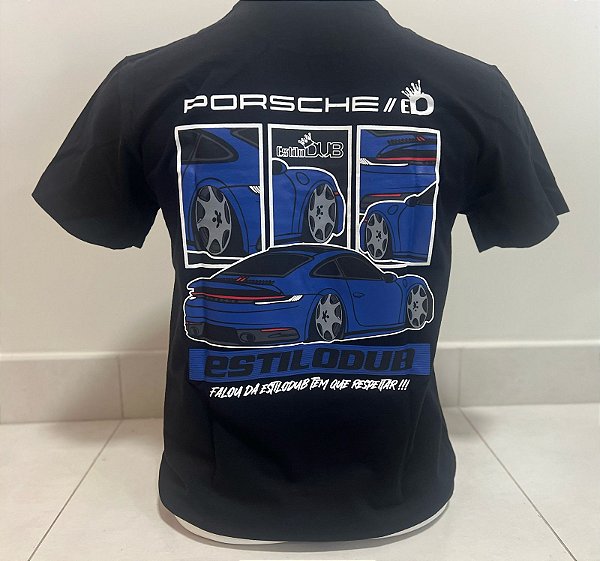 Camiseta Algodão Porsche Azul