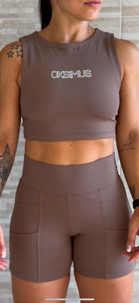 Cropped Regatinha khaki