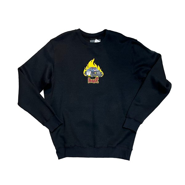 Moletom Huf Careca Roasted Preto