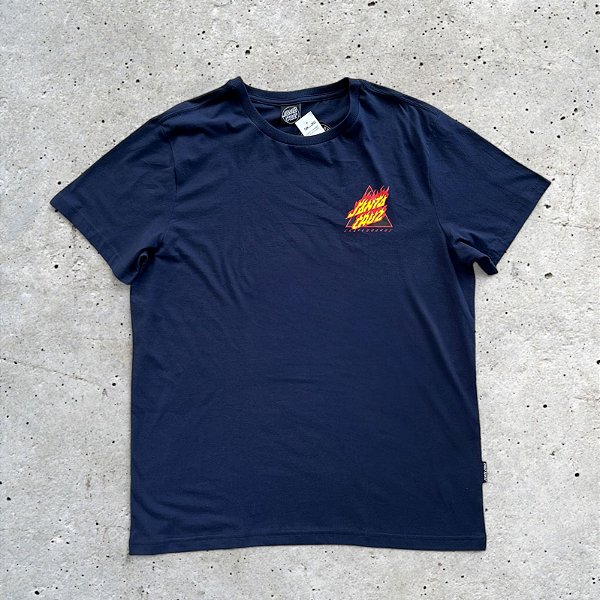 Camiseta Santa Cruz Flamed Not a Dot Chest Marinho
