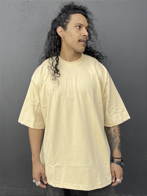Camiseta Nipe Oversized Basic Malha Especial Khaki
