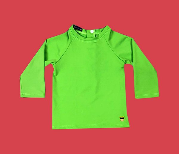 Camisa Proteção Bebê Cor Verde Neon
