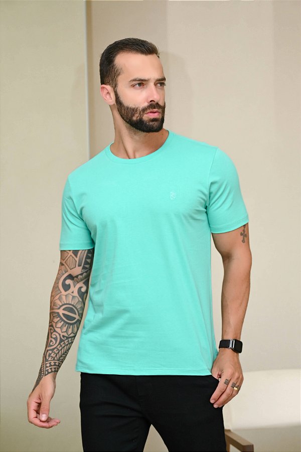 Camiseta Básica Verde Água