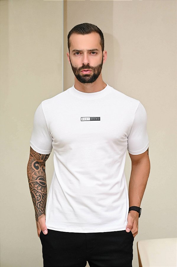 Camiseta Gola Americana Silk Branca