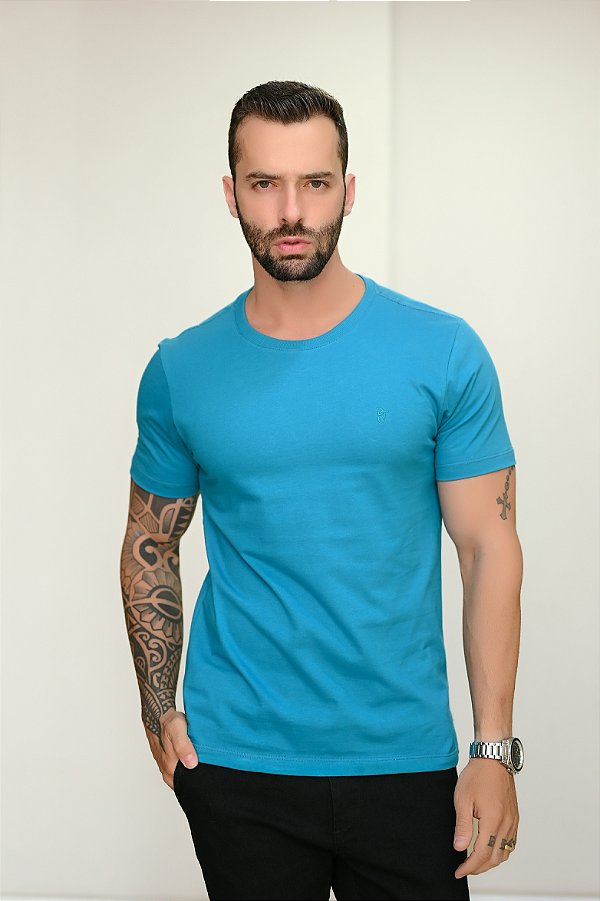 Camiseta Básica Azul Turquesa