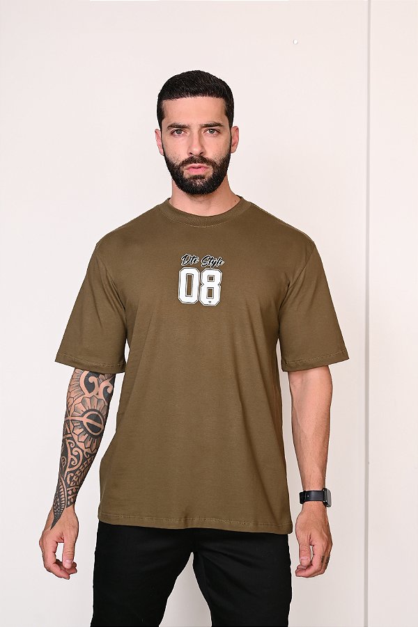 CAMISETA OVERSIZED VERDE MILITAR SILK PREMIUM