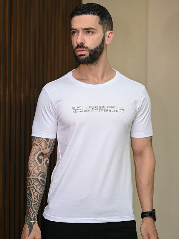CAMISETA PREMIUM BRANCA COM  DETALHE EM RELEVO
