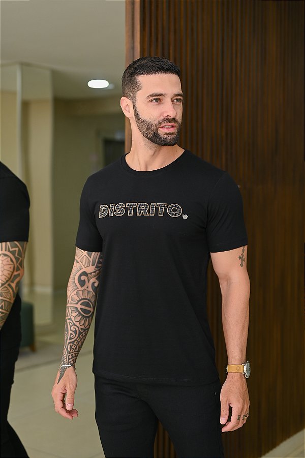 CAMISETA PREMIUM PRETA DISTRITO EM RELEVO